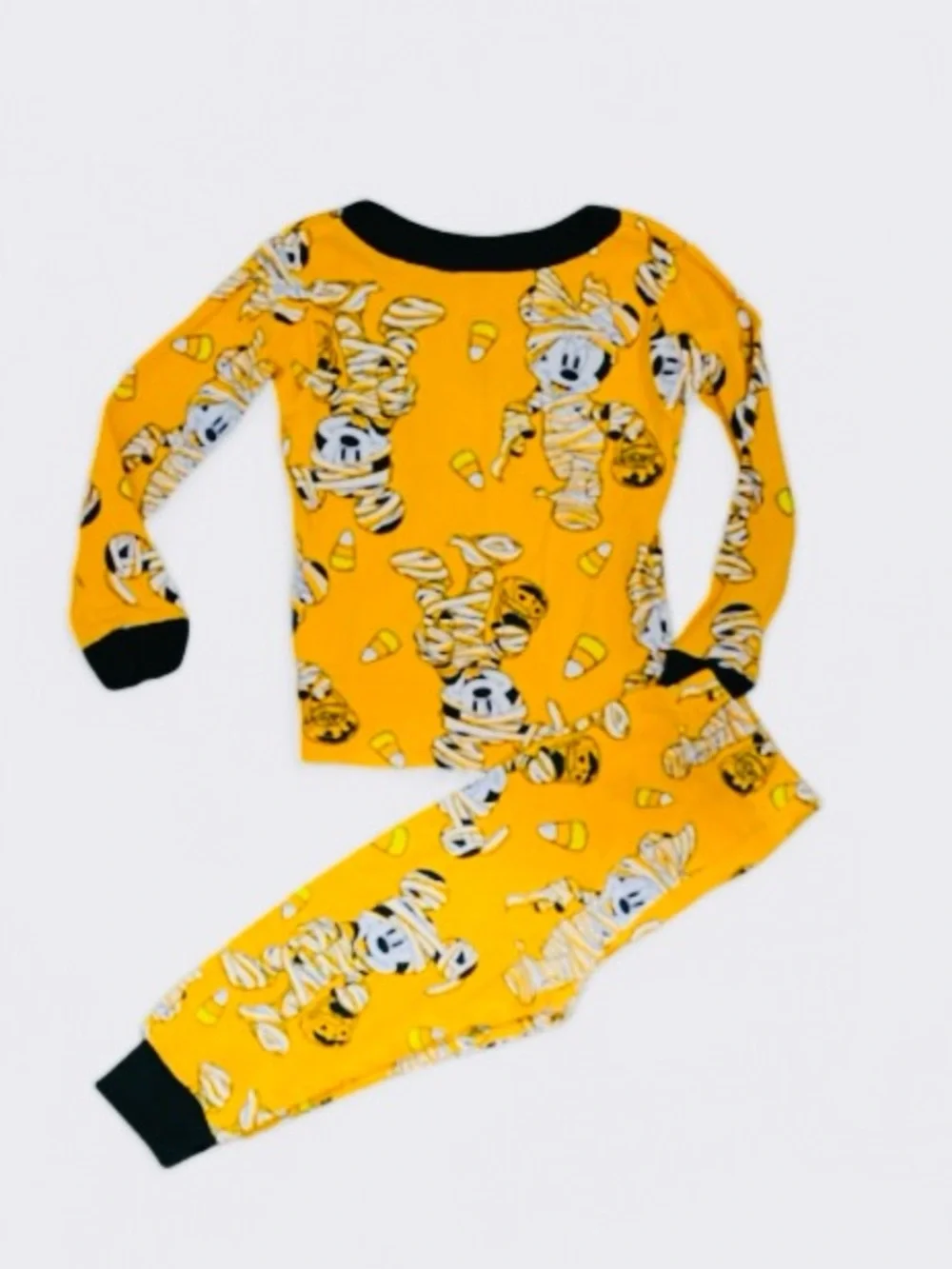 Disney Orange and Black Halloween Mummy Mickey Pajama Set